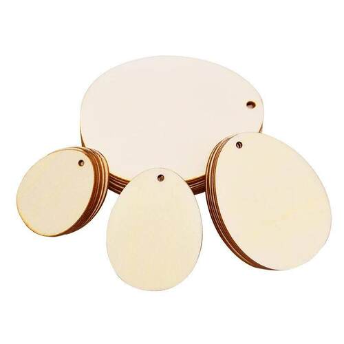 Blank Wooden Easter Eggs DIY Crafts Happy Easter Party Home