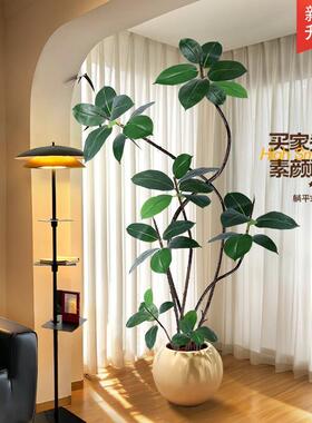 仿真绿植黑金刚橡皮树室内客厅大型落地盆栽高端仿生假树装饰摆件