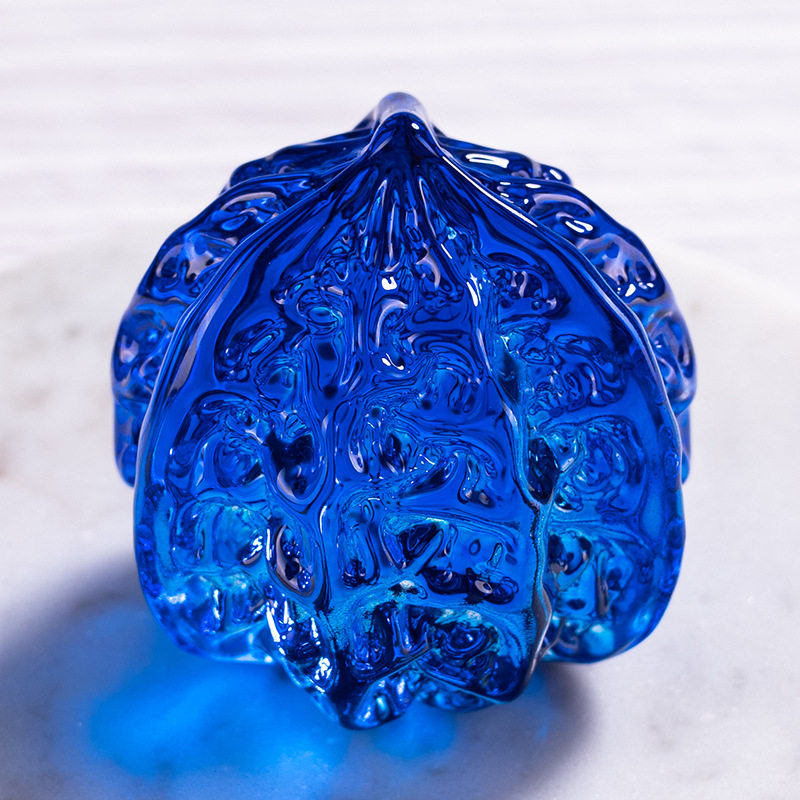 水晶核桃核桃摆件玻璃文玩摆件