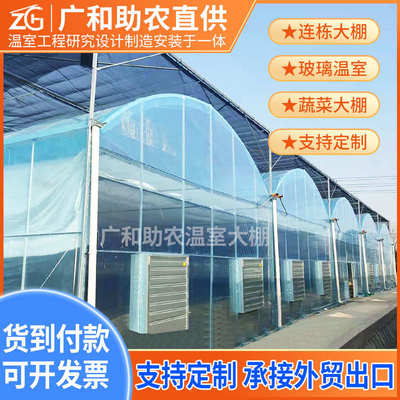 新型连栋温室大棚农业观光智能养植栽培玻璃温室建造简易蔬菜棚
