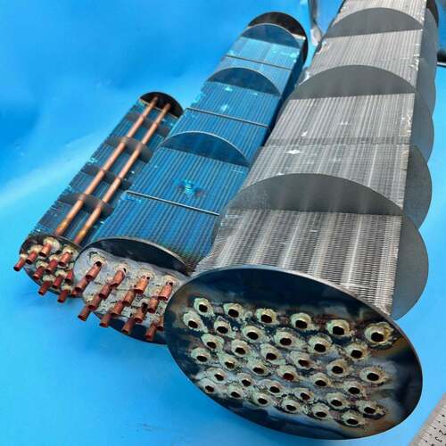 冷冻干燥机铜管铝翅片蒸发预冷器空气压缩机气体散热降温冷却器