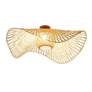 日式吸顶灯个性卧室客厅书房灯民宿禅意茶室竹编吸顶灯新中式灯具