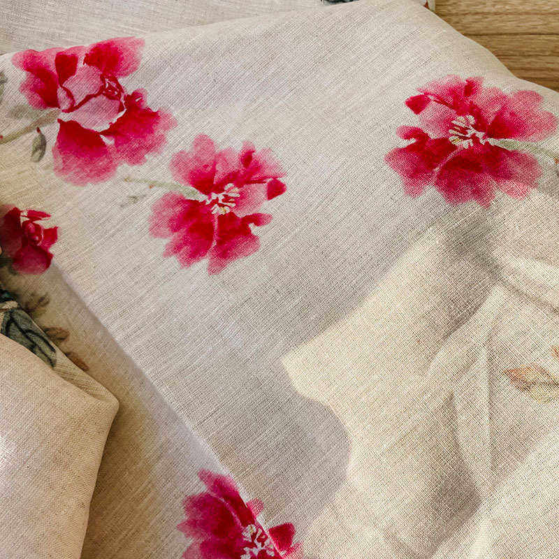 面料  101印花服装植物布料夏季面料 透气亚麻布印花亚麻,纺织面料/辅料/配套,棉麻面料,淘宝优惠券,粉丝福利购,淘宝优惠卷