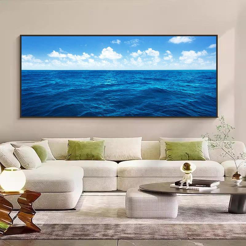 大海装饰画流水生财挂画客厅水画日出海景宾馆墙壁装饰卧室海洋画