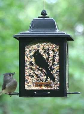 院铁艺可伸缩防松鼠喂金鸟户外悬挂wnq09211式属鸟类喂水器投食器