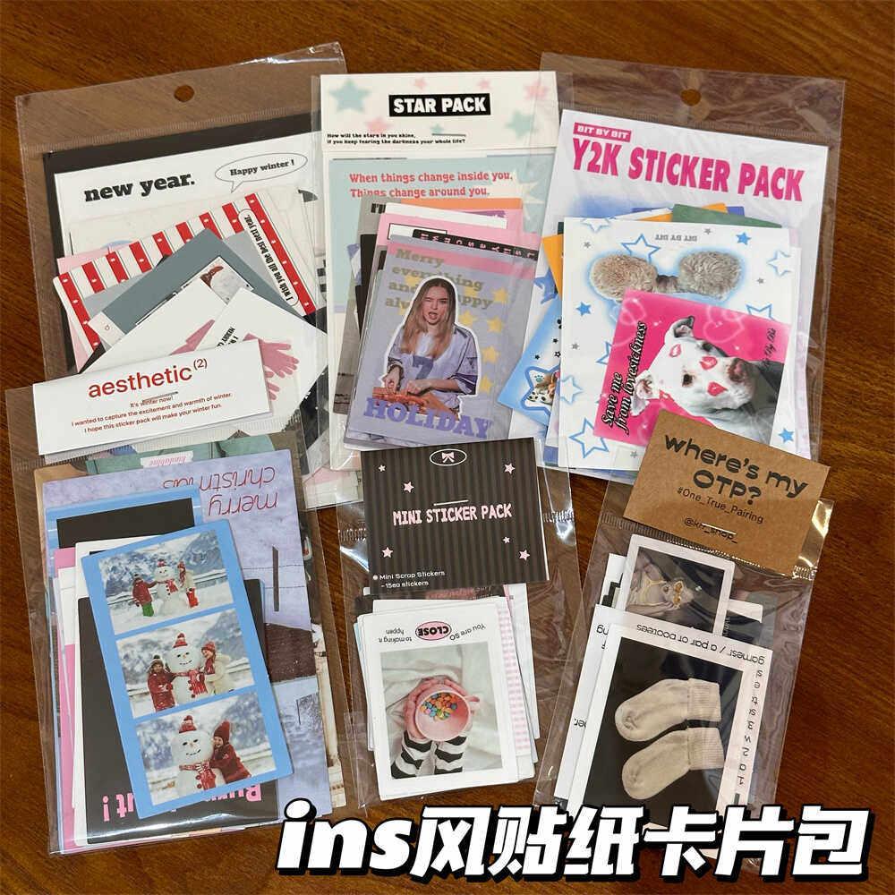 韩国ins同款可爱复古贴纸包卡片素材手账拍照道具手机电脑装饰贴
