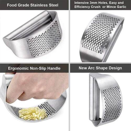 Upgraded Stainless Steel Garlic Press Squeezer Manual Garlic