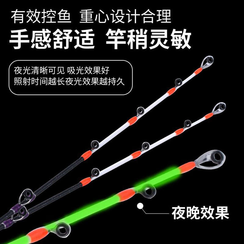 近海小船竿50-80号船钓竿实心海钓筏竿套装鲈鱼八爪鱿鱼船筏杆