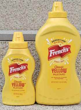 美国旗牌0卡原味黄芥末酱热狗包FRENCHS YELLOW MUSTARD