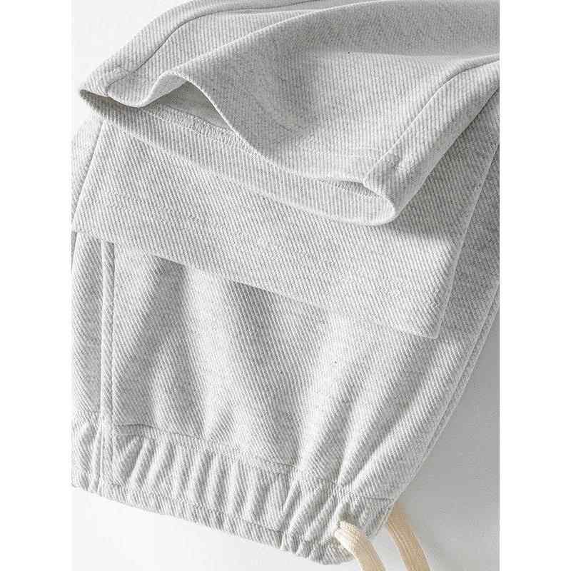 home daily 有调性！裤子男直筒休闲裤重磅斜纹棉垂感抽绳卫裤秋