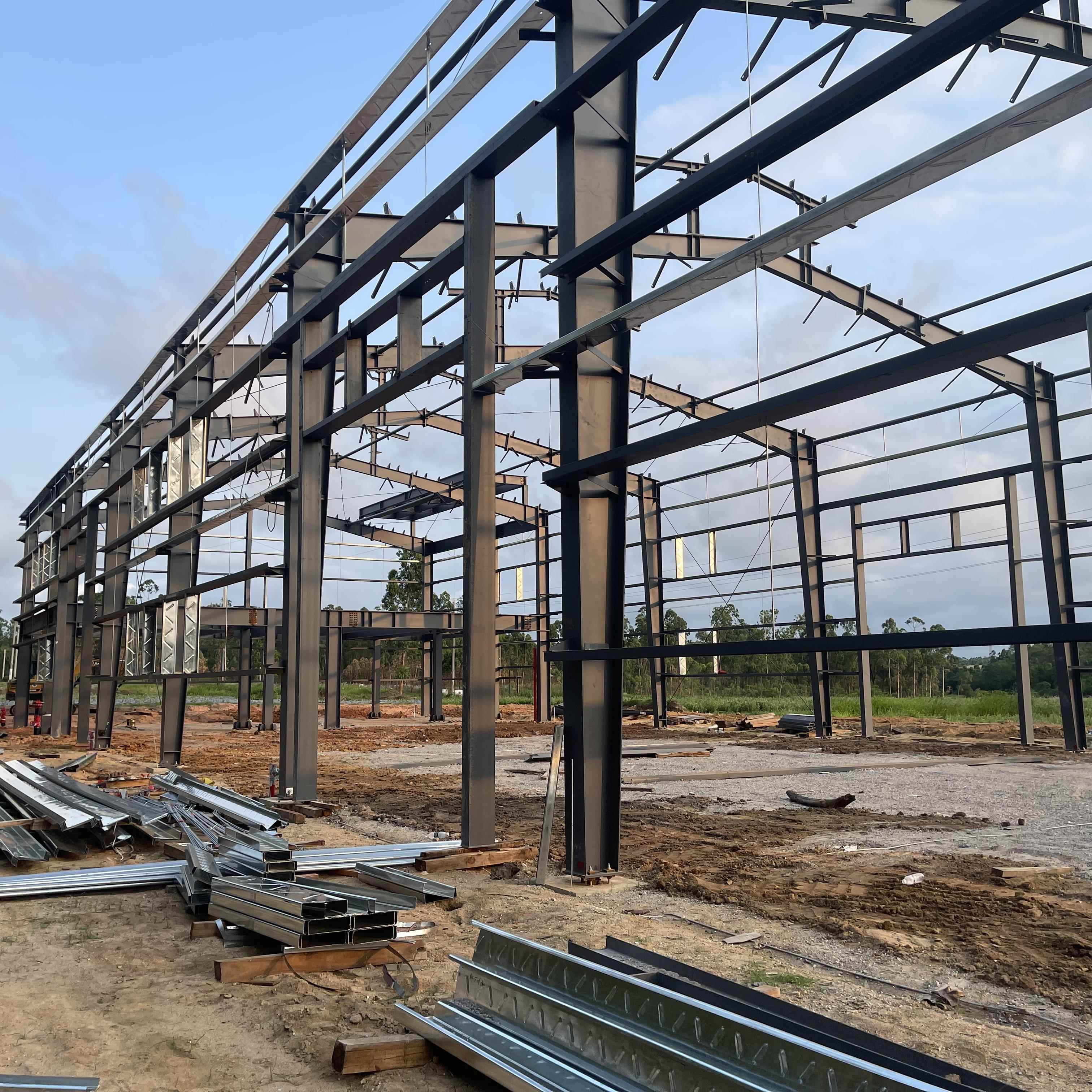 广东钢结构厂房车间搭建大型承重立柱工字钢梁H型钢槽钢加工焊接