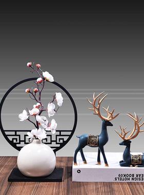 新中式覆古中国风客厅酒柜家居电视柜玄关屏风禅意创意装饰品摆件