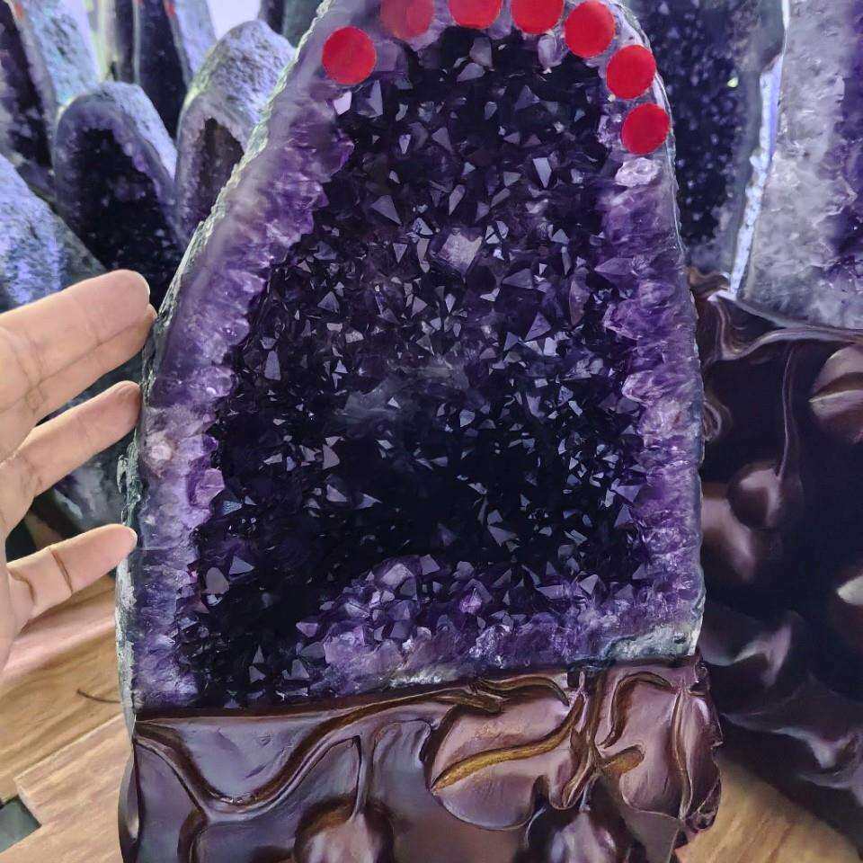 紫水晶洞紫晶洞风水摆件原矿石水晶洞
