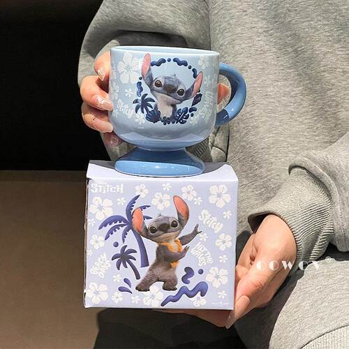 史迪仔马克杯新款水杯女2025高颜值杯子家用办公室咖啡杯生日礼物