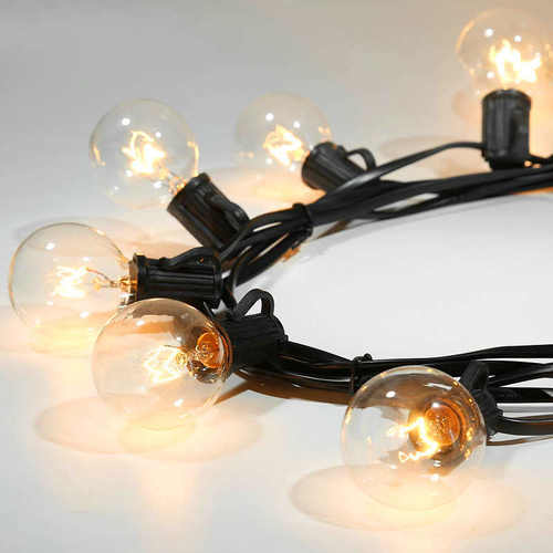 G40灯串 220V清光25灯欧规 庭院室内外婚礼装饰节日灯串