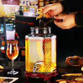 批发八角玻璃泡酒瓶带龙头10斤20斤加厚密封泡酒坛透明酿酒坛子