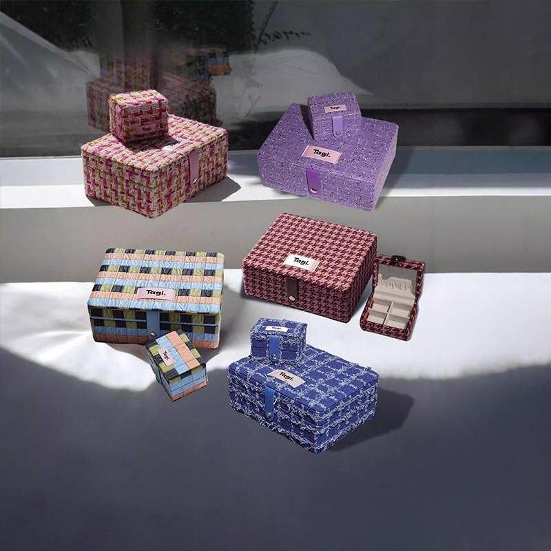 Tagi首饰盒大容量可携式可拆卸项炼耳针戒指首饰收纳盒桌面创意礼