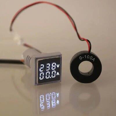 Voltmeter Ammeter 0-100A 60-500V Meter Dual Display LED