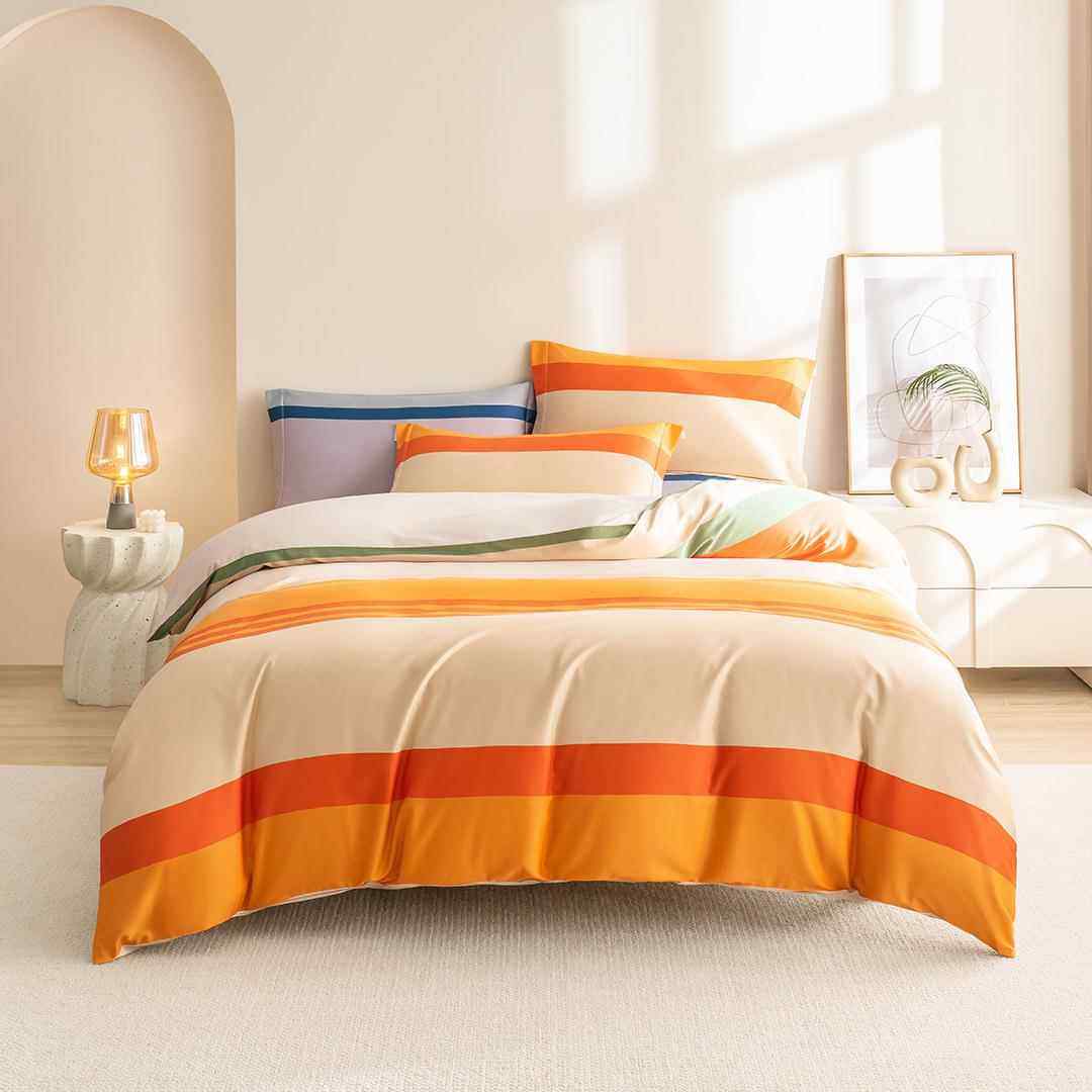 愉悦之家轻奢件套几何风60支抗菌裸感四件套家庭用纯棉件套