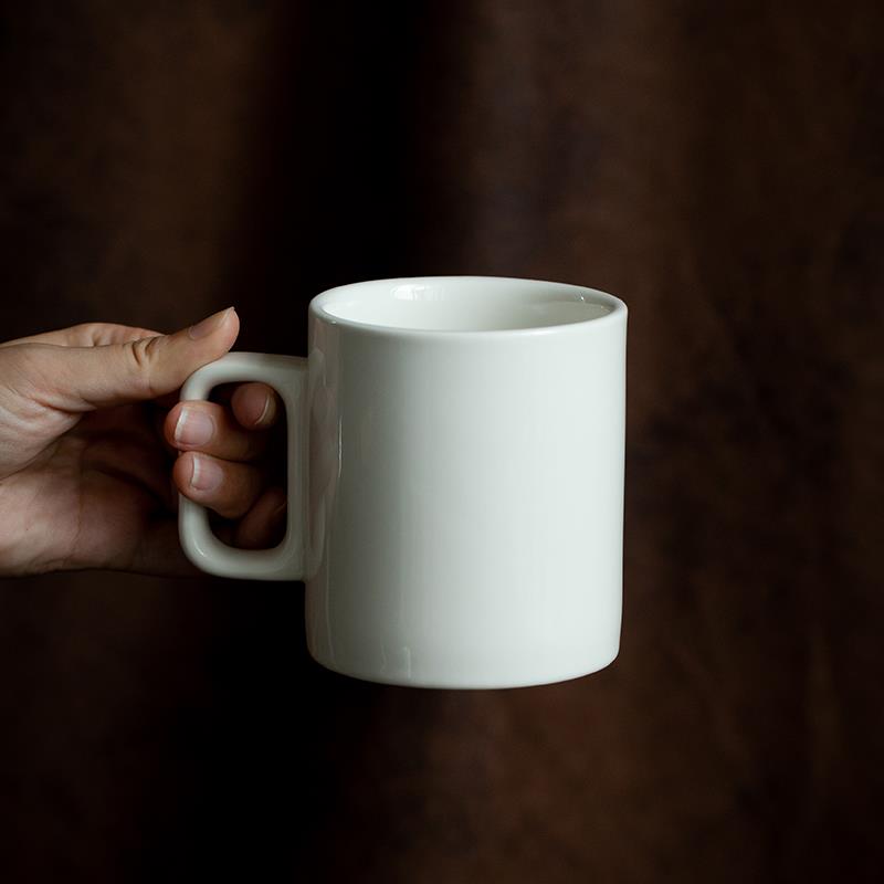 【米白】2个18.8元德化白瓷马克杯陶瓷水杯牛奶杯茶水饮料杯350ml