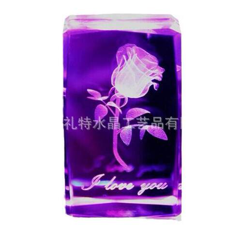水晶礼物礼品摆件炫彩旋转音乐盒