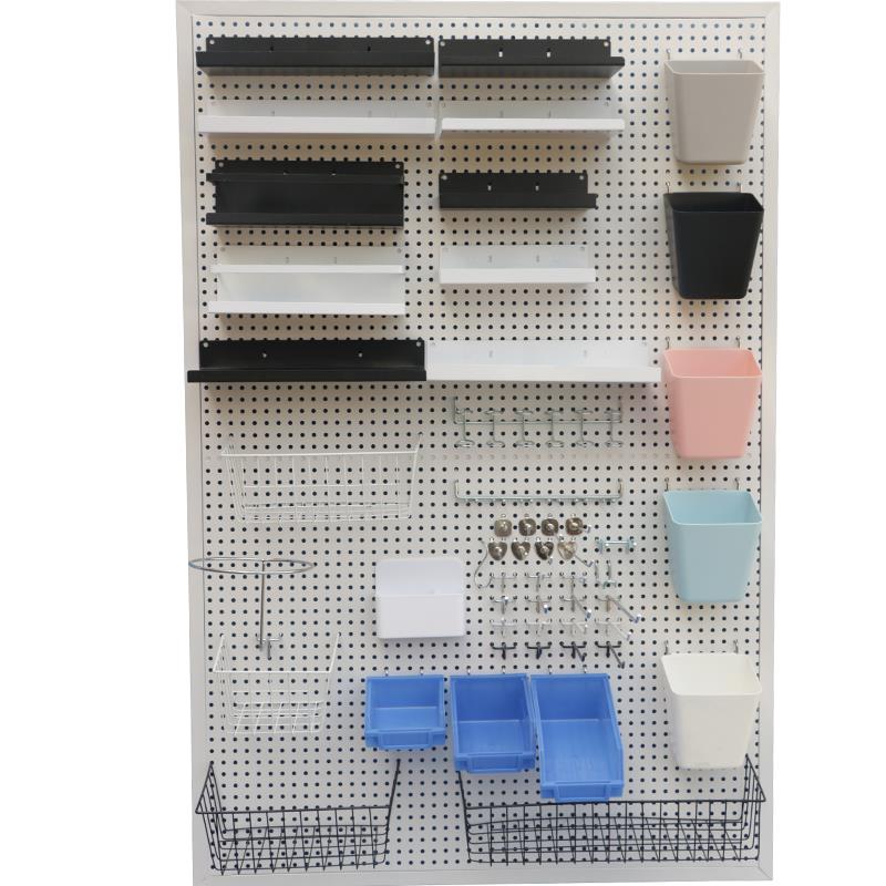 洞洞板挂篮置物篮层板饰品展示架收纳筐超市货架挂网篮子上墙网片