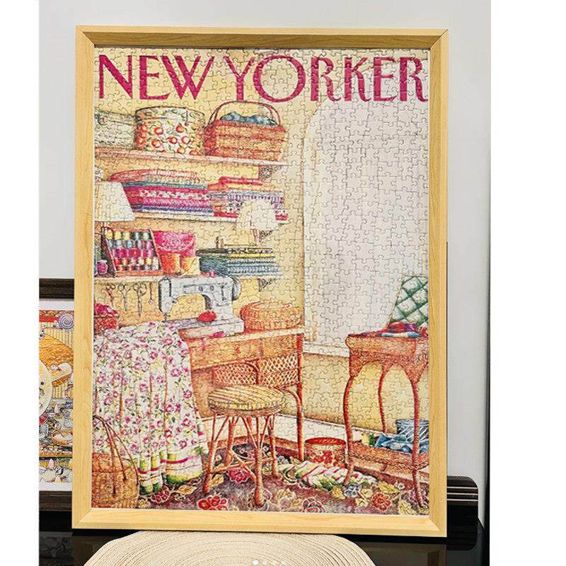 定制拼图框1000片70*50*75厘米画 画报专用拼图框裱框实木相框画
