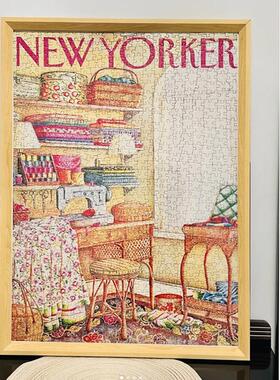 定制拼图框1000片70*50*75厘米画 画报专用拼图框裱框实木相框画