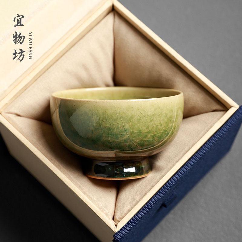 窑变手工冰裂釉主人杯茶杯陶瓷功夫茶具男女专用茶盏品茗杯喝茶