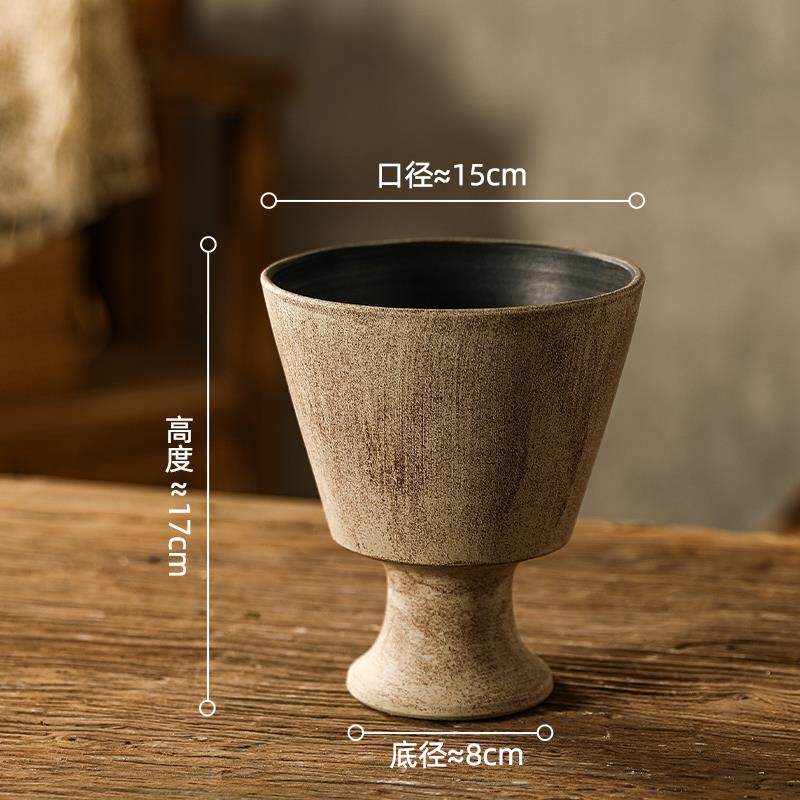 正品景德镇陶瓷花瓶覆古手工罐插植花风陶禅意诧寂花盆新古典绿盆