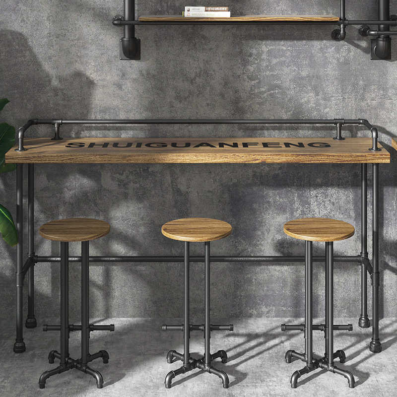工业风实木吧台桌商用靠墙酒吧奶茶店桌椅组合家用高脚长条窄桌子,住宅家具,吧台,淘宝优惠券,粉丝福利购,淘宝优惠卷