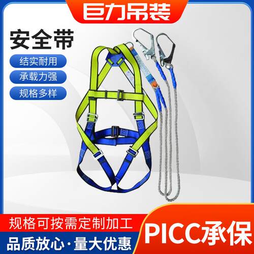 五点式3点双背户外施工防坠落保险绳高空作业全身安全带