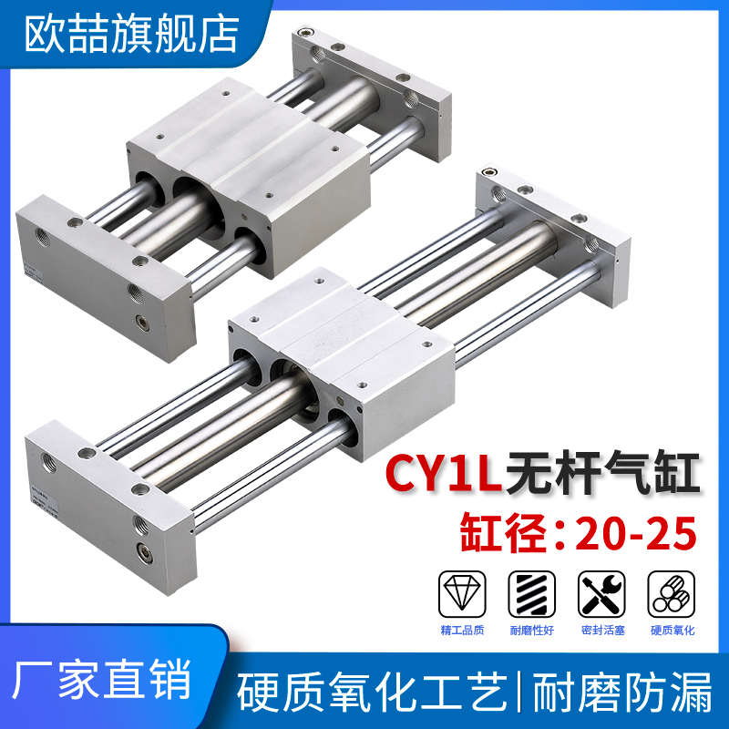 SMC型CY1L亚德客型RMTL型滚珠轴承导向磁耦式无杆气缸20/25