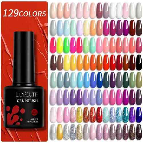 LILYCUTE 129 Colors 7ML Nail Gel Polish Nail Supplies Vernis