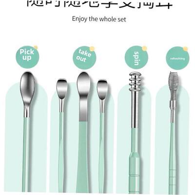 6PCS Ear Cleaner Wax Removal Tool Earpick Sticks Earwax Remo