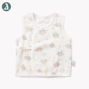 新生儿和尚服背心婴儿夏薄马甲宝宝竹纤维纱布清凉背心砍袖 上衣