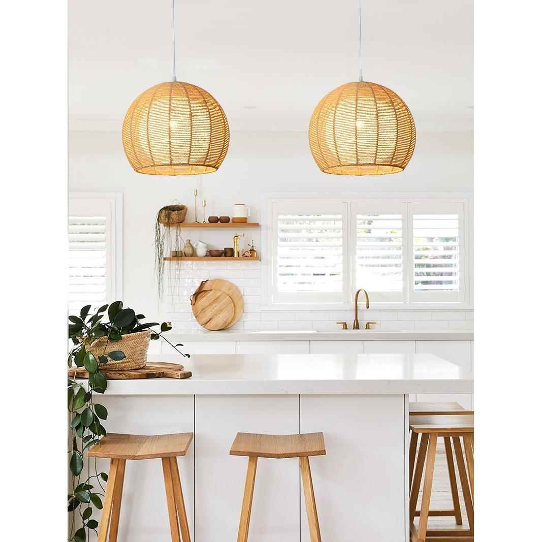 餐桌吊灯麻绳简约卧室客厅阳台餐厅日式单头灯具实木卧室灯阳台灯