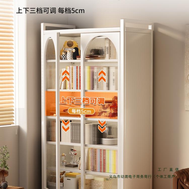 家用阳台储纳物柜一体防FLN收水防晒杂物柜落地书柜置衣物架铁皮
