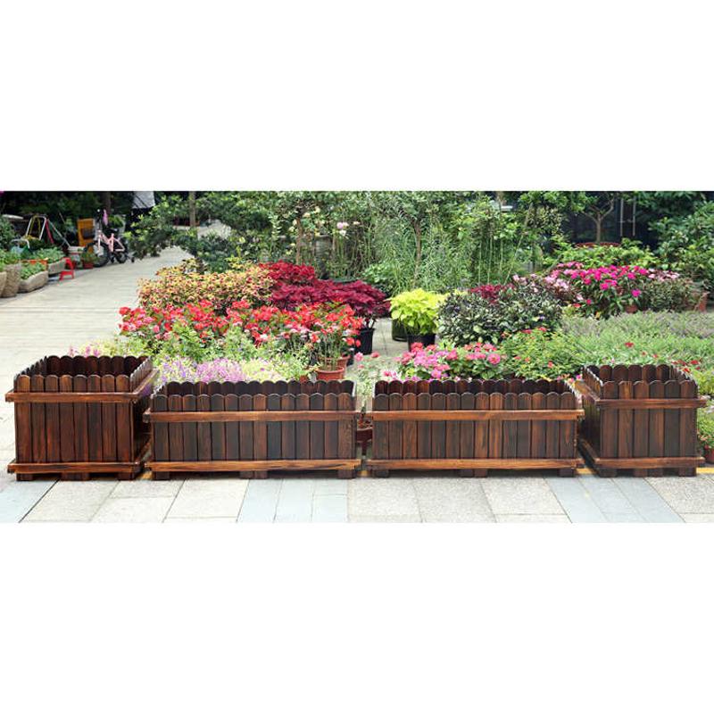 花户外碳化长方形盆箱箱工程槽种树箱防腐木花种菜种植盆阳台木花