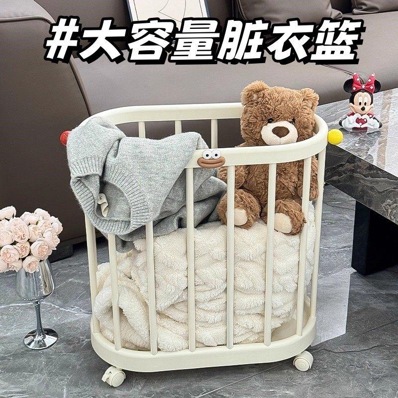 家用脏衣篮防水浴室瑜珈垫健身器材收纳筐大容量窄缝脏衣篓带轮子