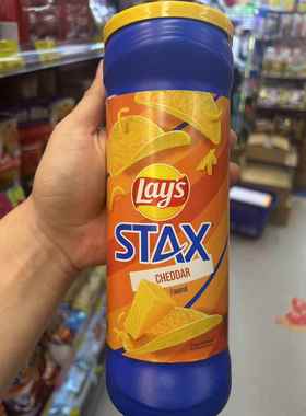美国Lay乐事桶装原味芝士烧烤味薯片进口家庭办公休闲零食155.9g