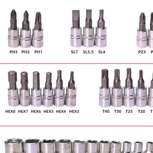 46pcs 1/4 Inch Drive Socket Set Ratchet Wrench Set Car Tool