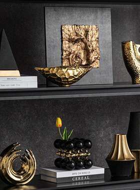 匠十三档轻奢金色几轻奢组合何术品高摆件客厅酒柜板间开放格装艺