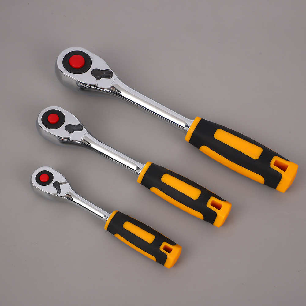 3PC快速棘轮扳手套装全套工业级大飞省力套筒中飞双向两用72齿轮