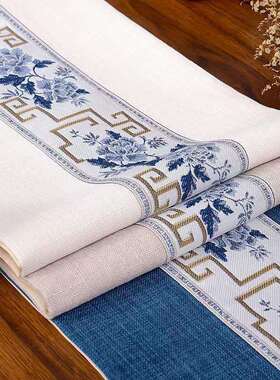 新中式桌旗式禅意茶台布艺中条茶桌席餐长桌茶桌茶CTS几布茶布