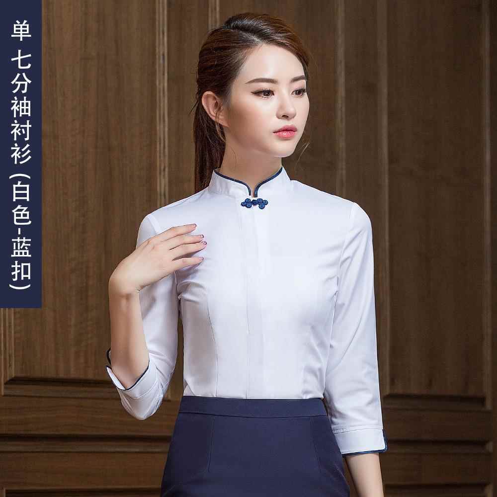 新款生东职航空姐制服女业灰套装酒店前台售楼养馆美容师工作服浅