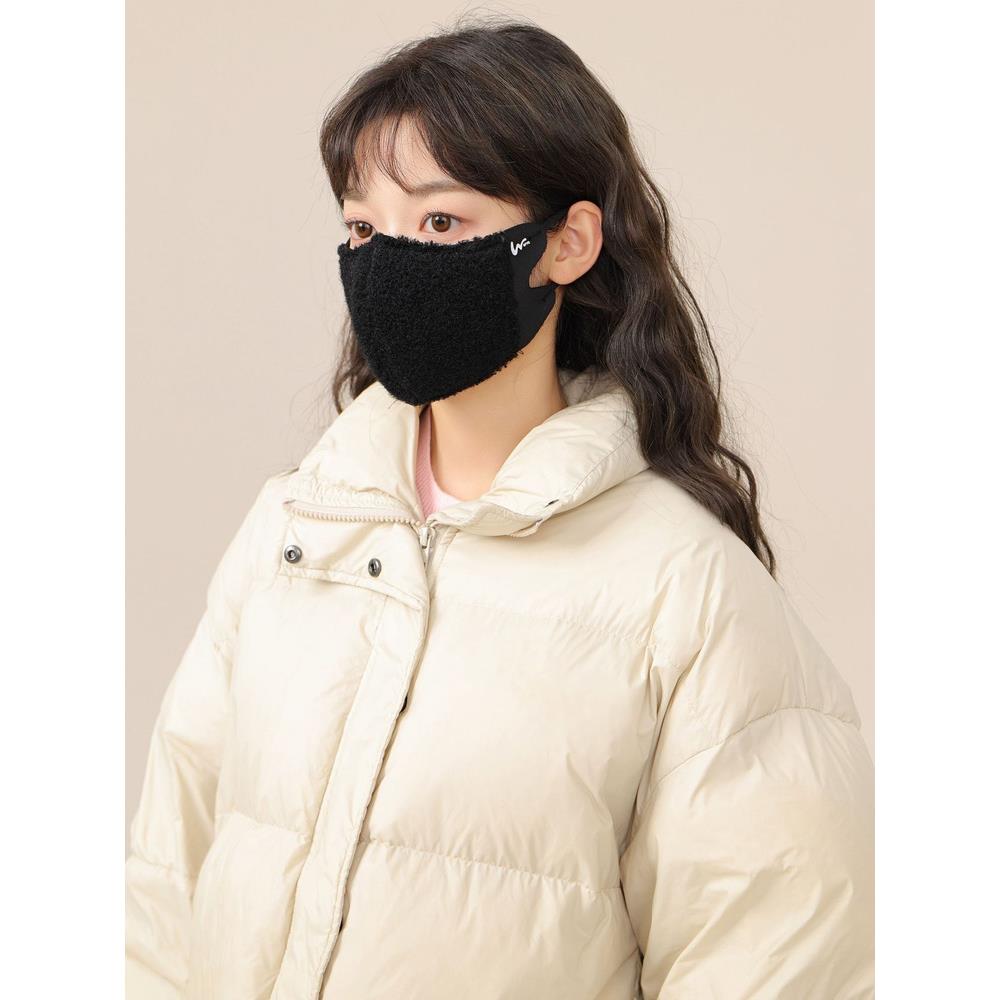 防寒面罩保暖口罩冬季女高颜值冬加厚羊羔绒