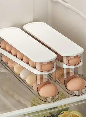 Bilayer Fridge Egg Storage Box Automatic Rolling Eggs Holder