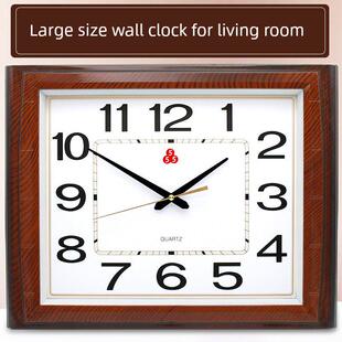 三五牌555大钟表挂钟大尺寸石英钟挂墙时钟客厅方形静音简约现代