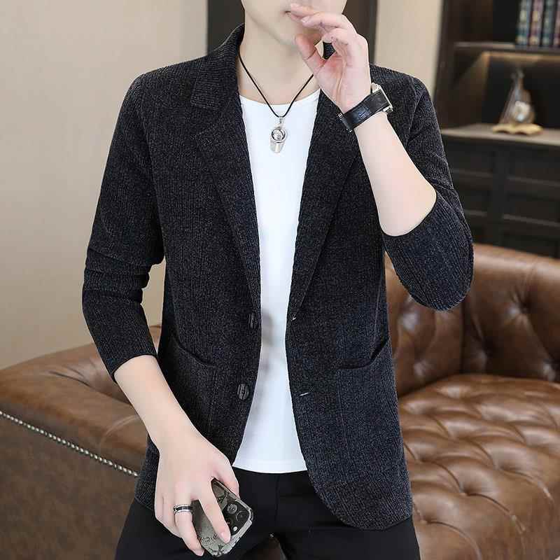 新款小码开衫男装长袖瘦人针织衫160西服领秋季毛衣矮小个0917z